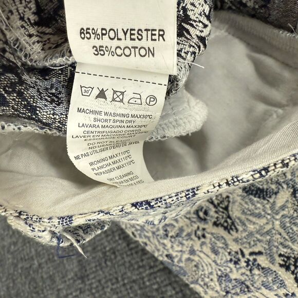 ORFEO Paris Shorts Womens S Blue Floral Tweed Mid Rise Preppy Classic Old Money - Picture 5 of 8
